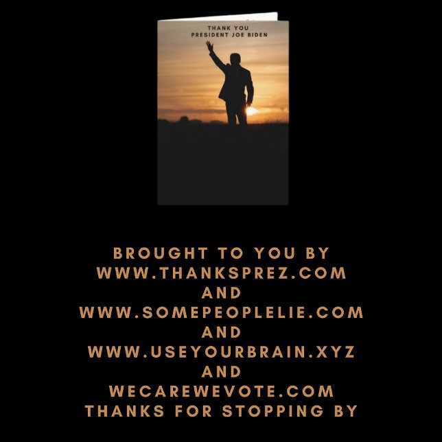 Thank you President Joe Biden Card (Creator Uploaded)