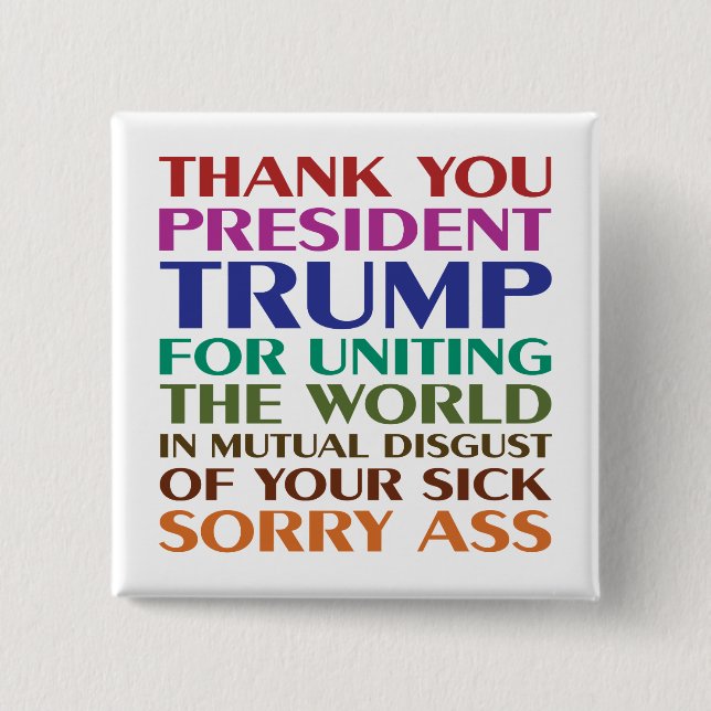 Thank You President Trump - Anti Trump Button (Front)