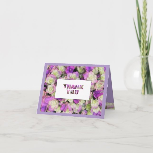 Thank You Pretty Flowers Purple Bold Text  (Front)