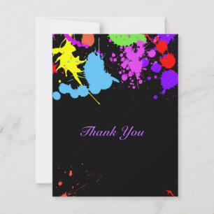 Thank You Pretty Neon Green Pink Red Turquoise Card