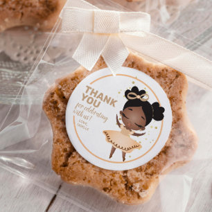 Thank You! Princess Ballerina w/Bow Birthday Classic Round Sticker