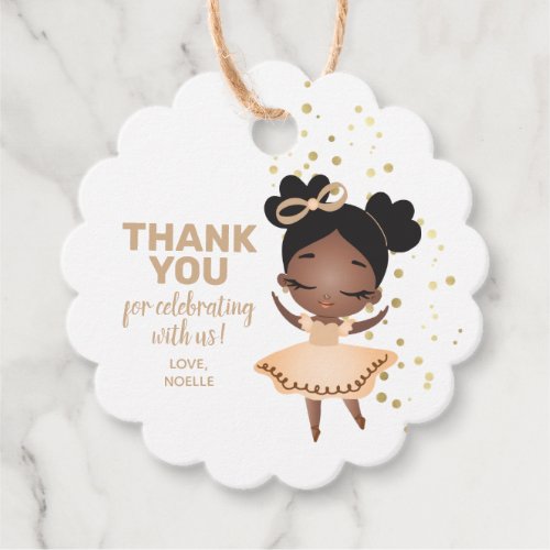 Thank You Princess Ballerina wBow Birthday Favor Tags