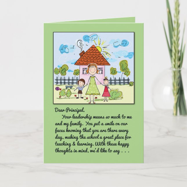 Thank You Principal-You Put a Smile on Our Faces Card (Front)