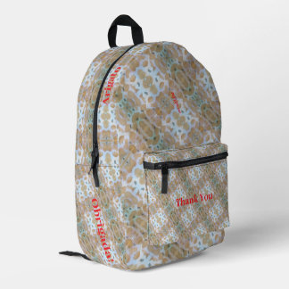 Thank You Printed Backpack