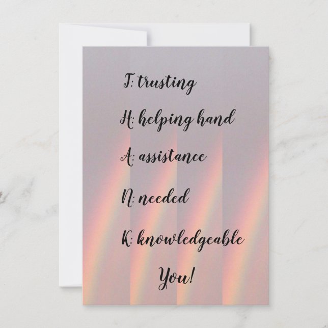 Thank You Prism Flat Greeting Card (Front)