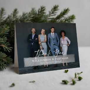 Thank You Professional Company Photo Silver Plaque Card