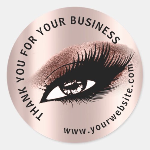 Thank You Professional Eyelas Promotional Business Classic Round Sticker