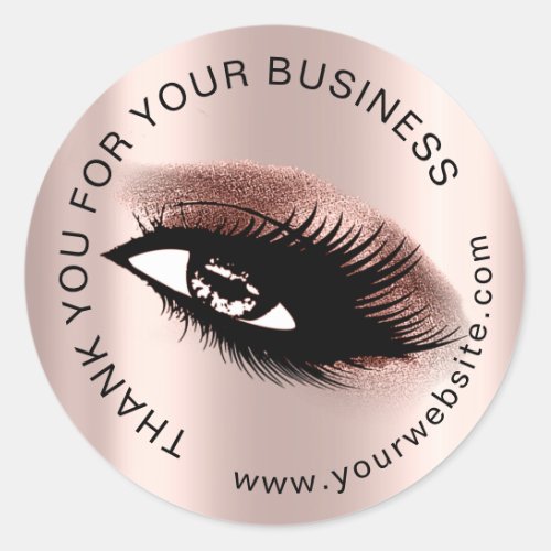 Thank You Professional Eyelas Promotional Business Classic Round Sticker