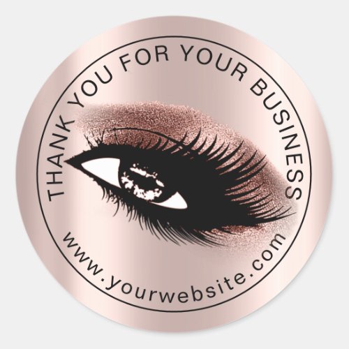 Thank You Professional Eyelas Promotional Business Classic Round Sticker