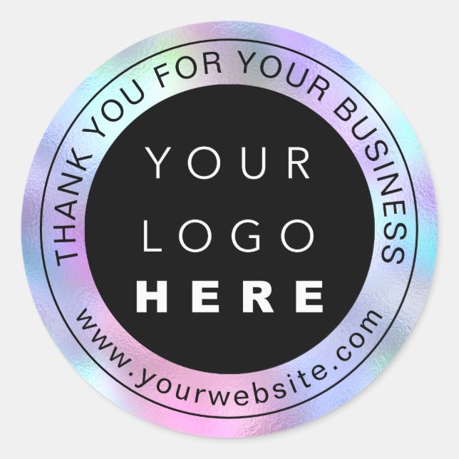 Thank You Professional Logo Promotional Business Classic Round Sticker (Front)