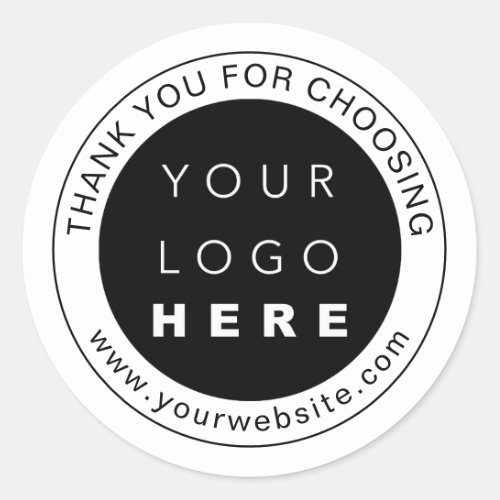 Thank You Professional Logo Promotional WWW White Classic Round Sticker
