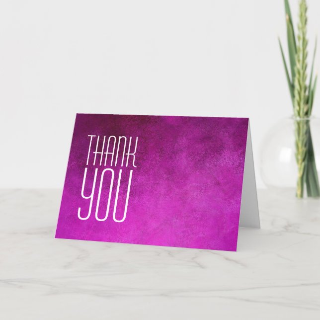 Thank You Professional Modern Pink Plain Card (Front)