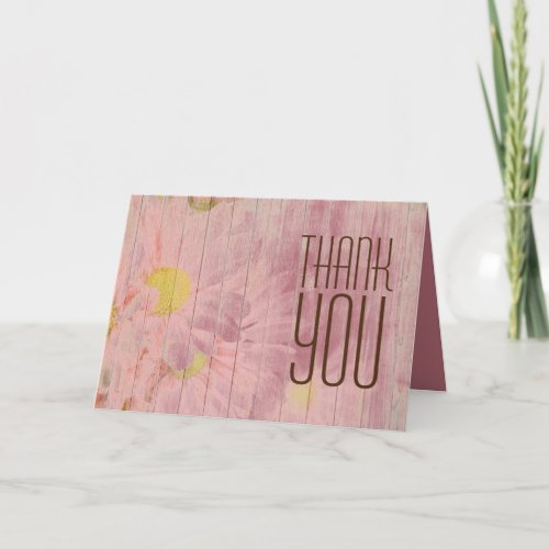 Thank You Professional Rose Gold Floral Minimalist Card