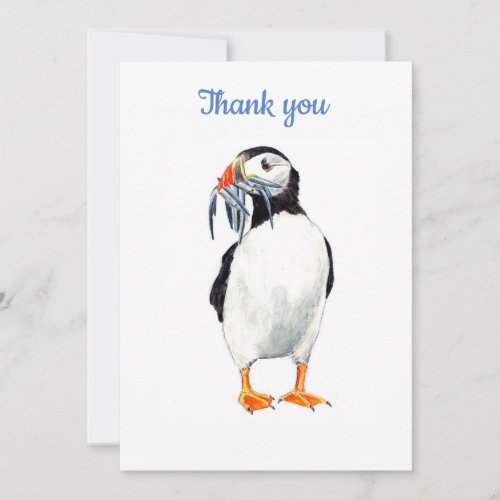 Thank you puffin card