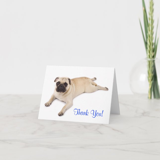 Thank You Pug Blank Note Card (Front)