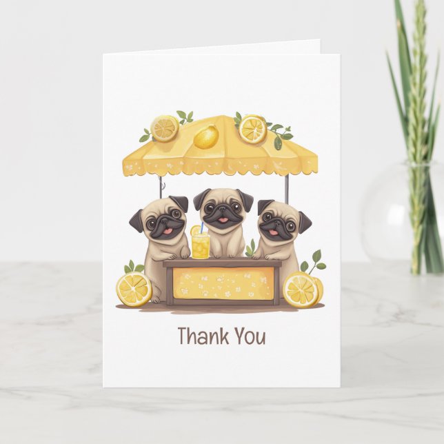 Thank You Pug Dogs Lemonade Stand (Front)