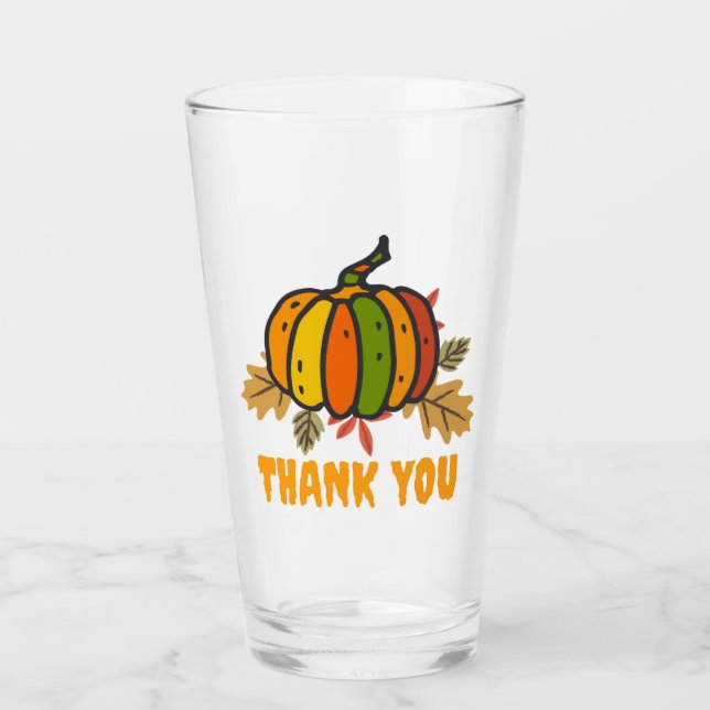 thank you, pumpkin  glass (Front)
