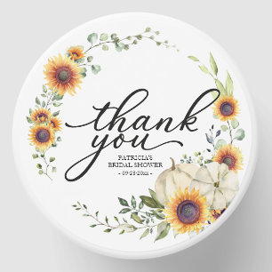 Thank You Pumpkin Sunflower Bridal Shower Mini Candle Favors