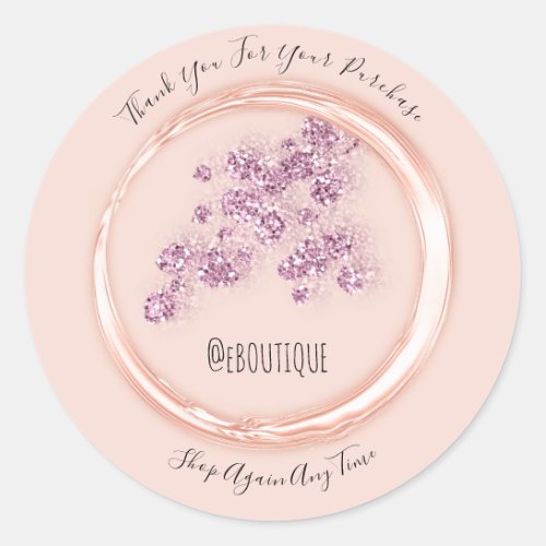 Thank You Purchase Boutique Floral Handmade Name Classic Round Sticker