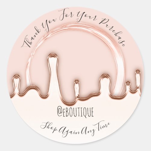Thank You Purchase Boutique Nails Handmade Drips Classic Round Sticker