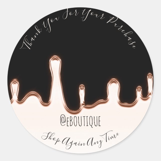 Thank You Purchase Boutique Nails Handmade Modern Classic Round Sticker (Front)