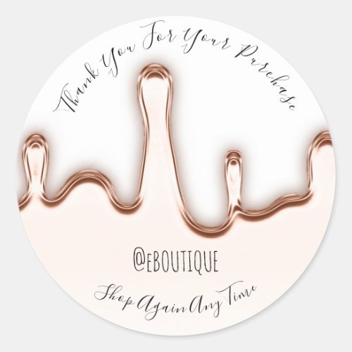 Thank You Purchase Boutique Nails Handmade White Classic Round Sticker