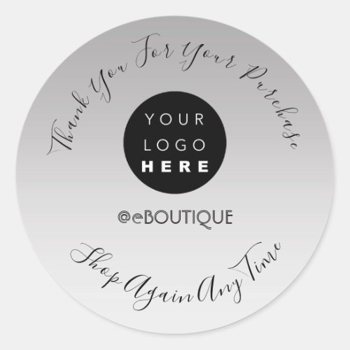 Thank You Purchase Boutique Online Logo Minimalism Classic Round Sticker
