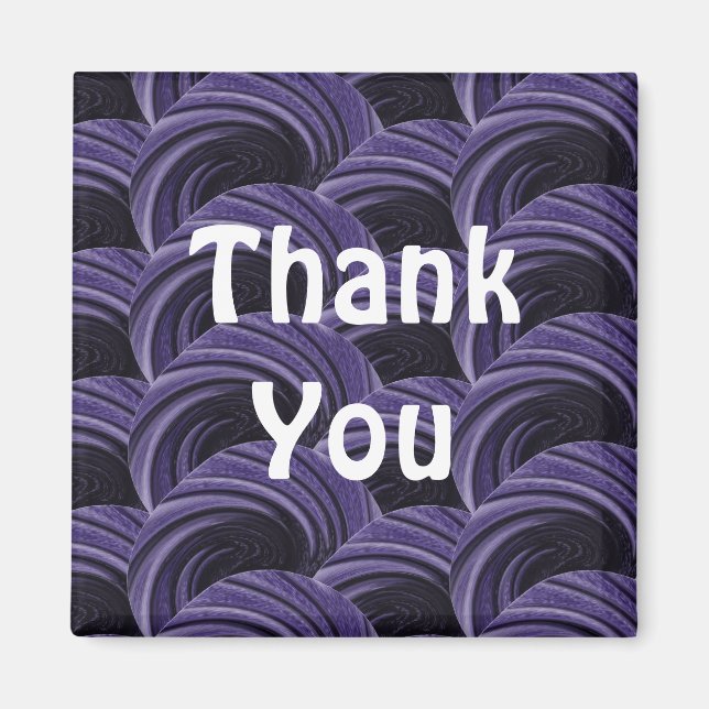 Thank You Purple Black Circle Pattern Appreciation Magnet (Front)