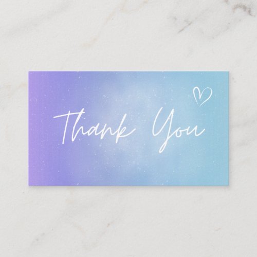 Thank You Purple Blue Ombre Dotted Gradient Trendy Business Card
