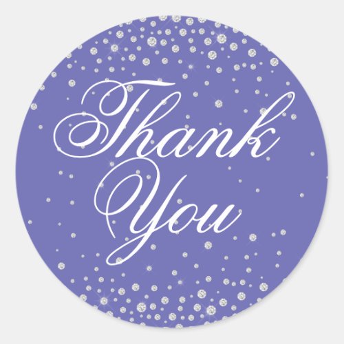 Thank You Purple Diamonds Personalized Classic Round Sticker