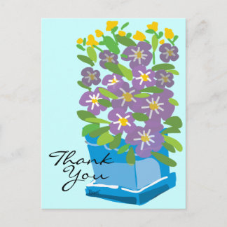 Thank You Purple Flower Postcard