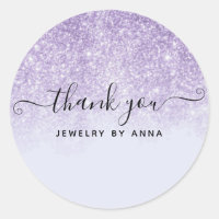 Thank You Purple Glitter