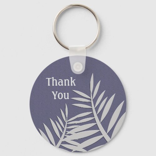 Thank You Purple Leaf Silhouette Appreciation Keychain
