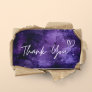 Thank You Purple Night Sky Cosmic Galaxy Trendy Business Card