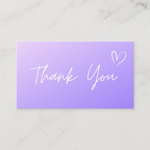 Thank You Purple Ombre Gradient Social Media Cute  Business Card