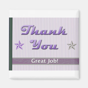 Thank You Purple Stripes and Stars Magnet