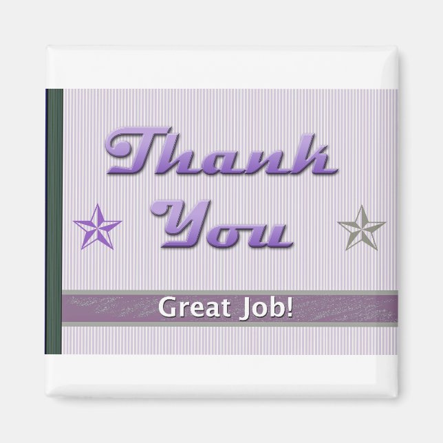 Thank You Purple Stripes and  Stars Magnet (Front)