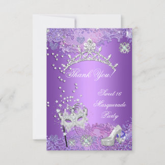 Thank You Purple Sweet Sixteen 16 Masquerade