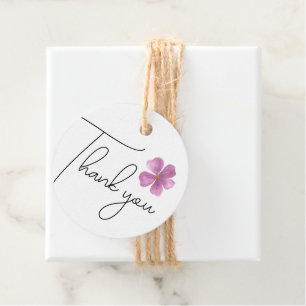 Thank you Purple Watercolor Flower Favor Tags