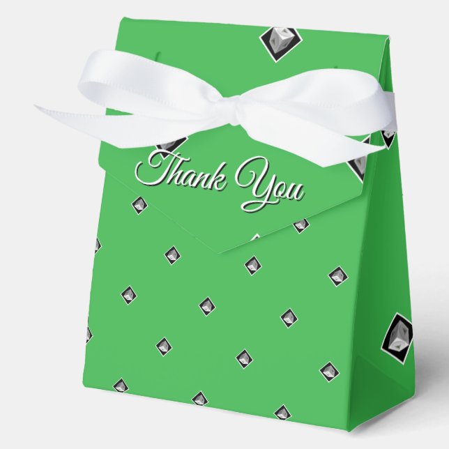 Thank You Pyramid Cube Repeat Green               Favor Boxes (Front)
