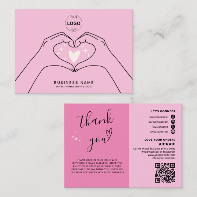 Thank You Qr Code Logo  Modern Social Media  Busin Business Card (Front/Back)