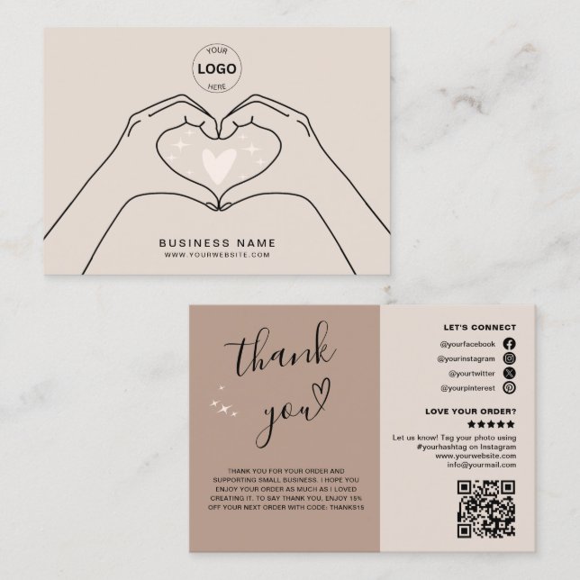 Thank You Qr Code Logo  Modern Social Media Business Card (Front/Back)