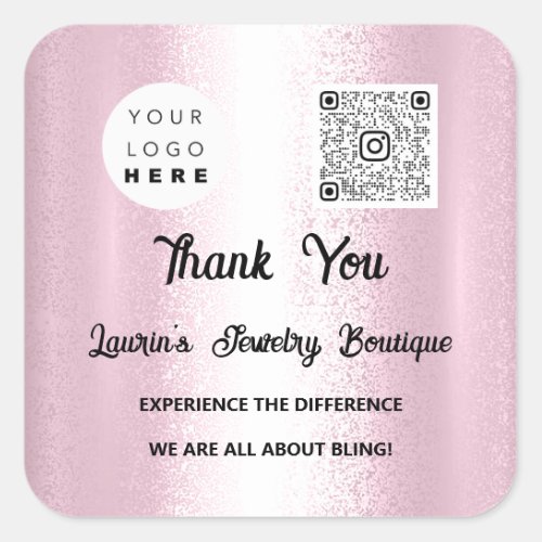 Thank You Qr Code Online Shop Instagrams Logo Pink Square Sticker