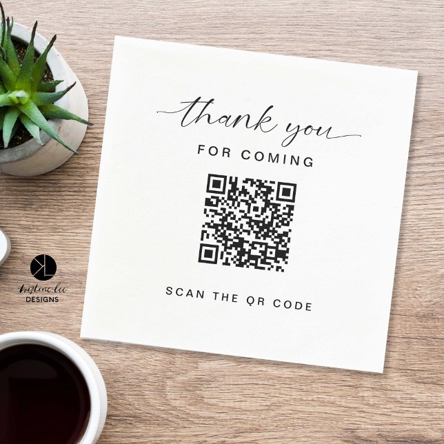 Thank you QR Code Real Estate Business Open House Napkins (Creator Uploaded)