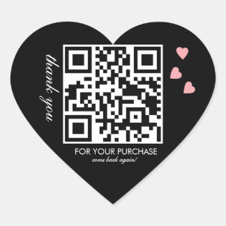 Thank You QR Code Script Pink Floating Heart Sticker