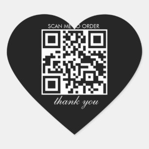 Thank You QR Code Shopping Boutique Business Heart Sticker