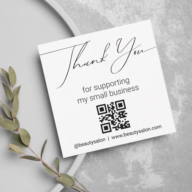 thank you qr code small business minimalist note card (Creator Uploaded)