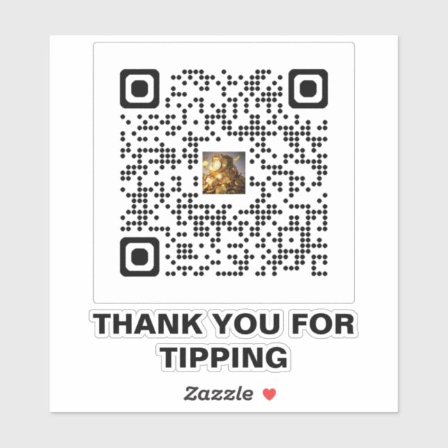 Thank You QR Code Sticker – Grateful for Your Tip! (Sheet)