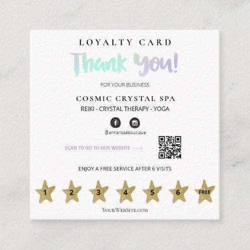 *~* Thank you QR Reward Pastel Flat Loyalty Card