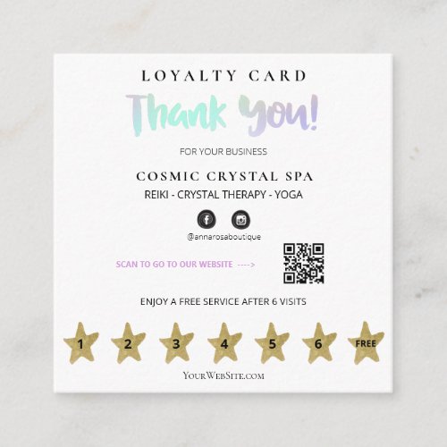  Thank you QR Reward Stars Flat Loyalty Card